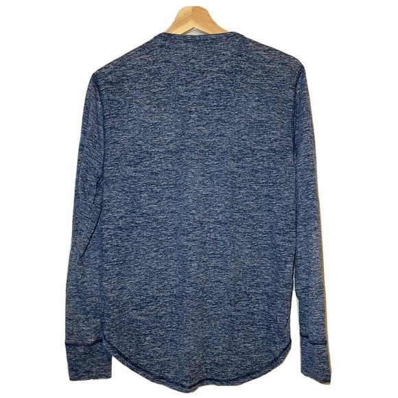 Hollister Henley Shirt Men Small Curved Hem Long Sleeve Blue - Picture 4 of 6